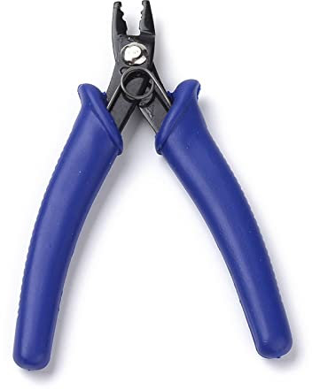 1 Piece Blue Bead Crimper Crimping Plier Steel Micro Tube Beads Wire Cutter Jewelry Making Tools for DIY Necklace Bracelet Beading Jewelry Processing