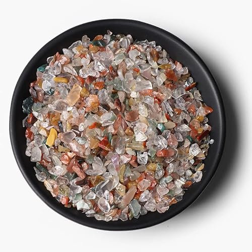MOBSAN 3-5 mm unregelmäßiger natürlicher Kies Rosenquarz Amethyste Chip Rohstein Verwendung für Heimdekoration Aquarium Aquarium Dekoration Kies (Farbe: NO.13 Mix Quarz, Größe: 100 g)