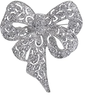 Vintage-Brosche mit großer Schleife, Strass, glitzernde Brosche, zarte Schleife, Brosche, klassisch für Hochzeit, Party, Tanz, Bankett, für Damen, Mädchen, Anstecknadeln, Kleid, Anzug, Hemd, Zubehör,