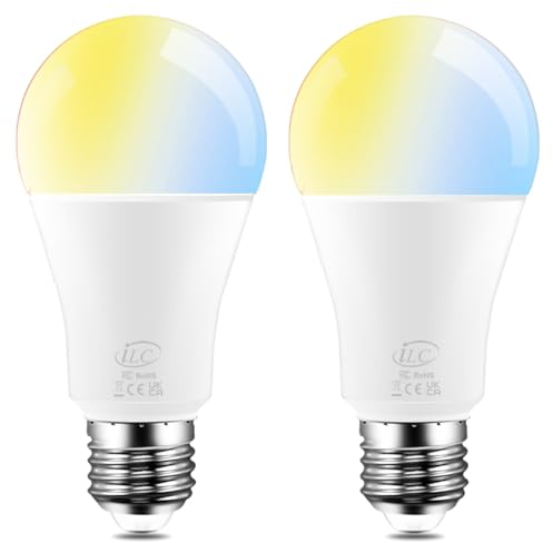 iLC LED Bombilla Inteligente Alexa E27 12W, Compatible con Alexa (se necesitan dispositivos Echo), 2700K-6000K (Paquete 2)