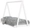 vidaXL Kinderbett, Kinder Bettgestell in Tipi Design, Hausbett für Kleinkinder ab 4 Jahren, Einzelbett Kinder Holzbett Tipi Bett, Weiß 80x160 cm Massivholz Kiefer