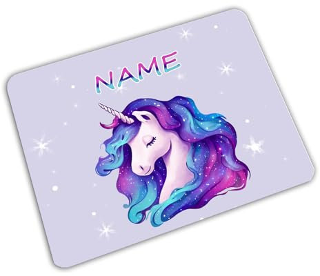 Vesperbrettchen mit Name/Frühstücksbrettchen Brotzeitbrettchen Schneidebrettchen mit Motiv & Personalisierung/Kinder/Vesperbrett Brotzeitbrett Frühstücksbrett Schneidebrett (Galaxy Einhorn)