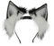 TTYAO REII Serre-tête électrique avec oreilles de loup et de chat en fausse fourrure pour cosplay d'anime (noir)