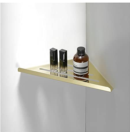 HEXEH Corner Shower Caddy Brushed Gold Bathroom Shelf Floating Shelves Stainless Steel Storage Rack Shampoo Soap Organizer Shelf Bathroom Accessory Wall Mounted Kitchen Shelves Spice Rack/a