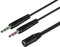 Headphone Mic Splitter 3.5mm Jack Audio Mic Adapter Aux CTIA 3.5mm Female to 2 Dual 3.5mm Male Y Headset Microphone Splitter Cable for Gaming Headset Earphone Speaker to PC Laptop Desktop PS4-25cm