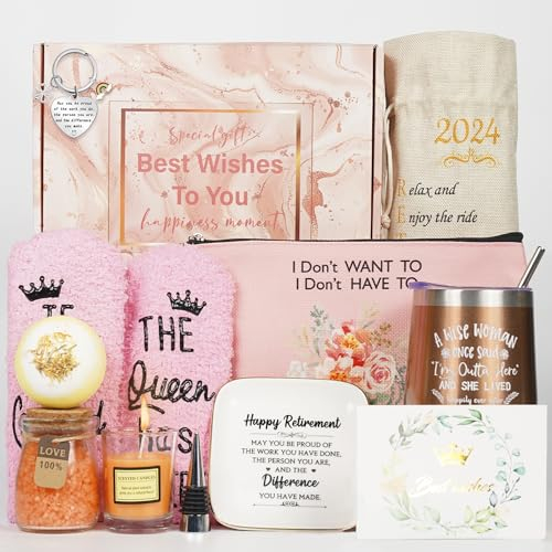 Retirement Pamper Spa Gift Set for Women - Leaving Present for Retired Friends, Coworkers, Teachers, Nurses and Mom