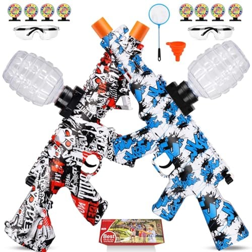 UTIJFOY 2 Set Gel Blaster Spielzeug, Dual-Modell Gel Splatter Spielzeug für Outdoor-Aktivitäten Team Spiel, Weihnachten, Halloween, Neujahr, Geburtstag.