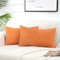 FDTERN 2er Set Orange Kordsamt Kissenbezug 30x50CM Weich Moderne Dekorative Kissenbezüge Kissenhülle Dekokissenbezug Sofakissen Dekokissen Boho Herbst Deko für Sofa Schlafzimmer Wohnzimmer Balkon
