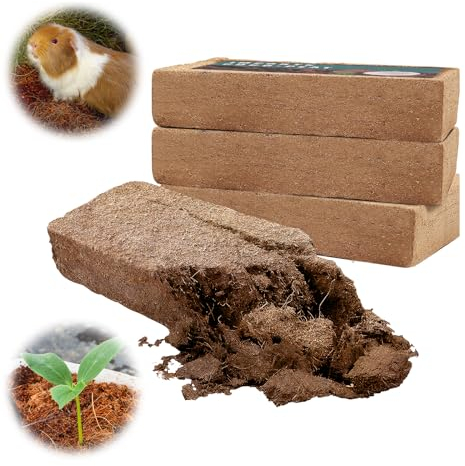 Kokos-Erde-Blumenerde aus Kokosfaser,Hochbeet Erde, Kokos Ziegel gepresst - 100% natürlich & torffrei, geeignet als Palmenerde, Erde für Zimmerpflanzen,Topferde,4 Pezzi