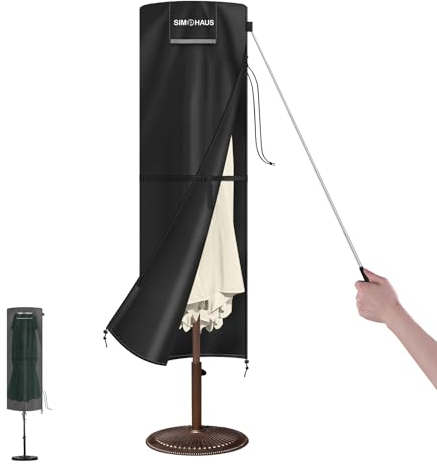 SIMPHAUS Housse de Parasol Droit Housse Douche Solaire Extérieur Bache Parasol Droit Imperméable Bache Parasol Deporte Anti-UV Tissu Oxford 420D Housse de Parasol Exterieur 220x67/67cm