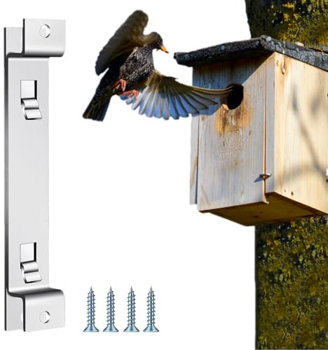GS Alderaul 1 Set Birdhouse Hanger Bracket, Metal Quick Release Bird House Wall Mounting Bracket, Outside Tree Bird House Hook Hanger for Owl Box, Squirrel House