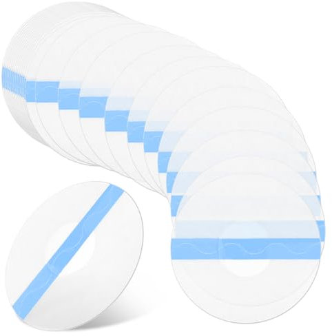 50 Pack Sensor Covers, Compatible With Freestyle Libre 1/2/3, Waterproof Adhesive Blue CGM Patches Transparent Breathable Glucose Monitor Protector On The Center Long Lasting Without Hole For Swimming