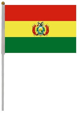 20 Piezas de Banderas de manivela de Bolivia, Bolivia Mini Bandera portátil, Bandera Bolivia, Pequeña Bandera Bolivia, Mini Bandera Bolivia, banderitas Bolivia, banderines Bolivia