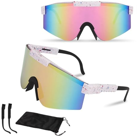 Schnelle Brille Rave Fahrradbrille Sportbrille Polarisiert Radsportbrillen für Herren Damen Sport Sonnenbrille UV400 Klar TR90 Rahmen Schutzbrille für MTB Radfahren Fahren Laufen Golf Baseball Ski