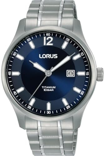 LORUS Herren Analog Quarz Uhr mit Titan Armband RH997QX9