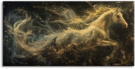 Paul Sinus Wandbild 120x60cm Weißes Pferd im Galopp Mystisch Kunstwerk