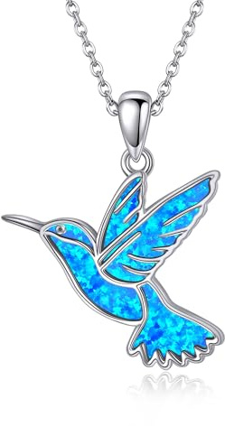 DAYLINLOVE Kolibri Kette 925 Sterling Silber Abalone Muschel Kolibri Anhänger Halskette Kolibri Schmuck Geschenke für Damen Frauen Mädchen Mama Kolibris Liebhaber