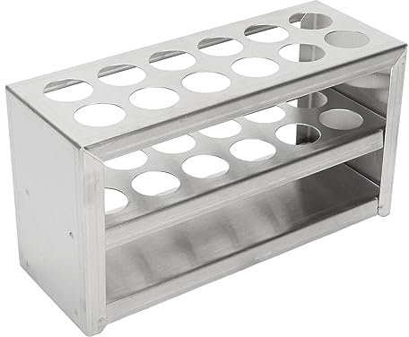 NIZUUONE Reagenzglasständer aus Metall, 12 Löcher, Edelstahl-Zentrifugenröhrchenhalter, 19 Mm Stark, 3 Ebenen für die Laborschule