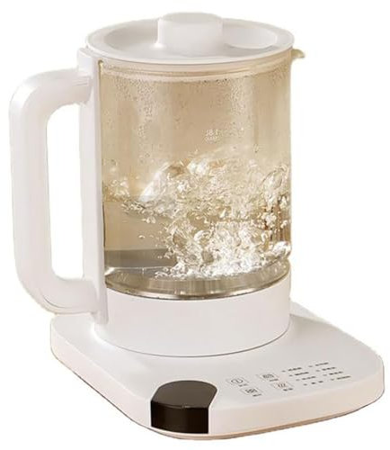 HLGKBY Health Pot, 1.8L Glass Electric Kettle, 800W Tea Maker, Electric Smart Hot Tea Maker Kettle, 11 Range Temperature Warming Function, Suitable for Home and Office