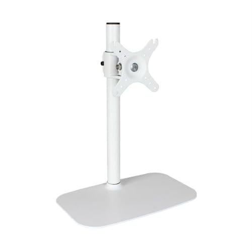 HYQOUKLR Monitor Stand Monitor Arm Single Monitor Stand Fits Most 14-32 Screens, Free Standing Steel Monitor Mount Adjustable Monitor Desk Stand Hold up to 18.7lbs(Bianco)