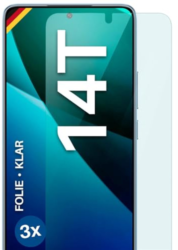 moex für Xiaomi 14T Schutzfolie Displayschutz Folie Ultra-klar HD 0,2 mm kompatibel mit jeder Hülle, Anbringen ohne Blasen, Handyfolie Extra Kratzfest, FlexProtect 3 Stück