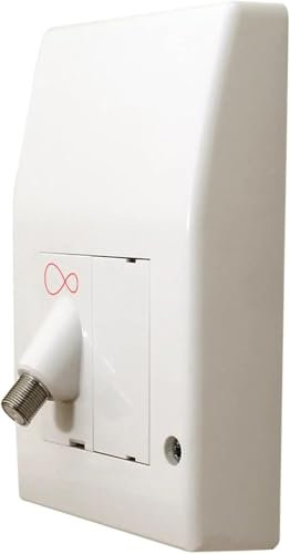 Virgin Media Compatible White Internal Wall Socket 45 Degrees Isolator for TiVo TV or Modem F-connectors