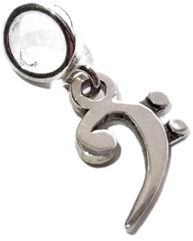 Bass-Schlüssel Sterling Silber Bead Charm .925 x 1 Notenschlüssel Musik-Anhänger
