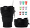 MORAINJAY Gobelet Pliable Silicone 450ml,Couvercle Étanche, Poignée Anti-Brûlure&Mousqueton - Plie à 6cm,Lavable Lave-Vaisselle - Randonnée,Camping,Sport(Noir)