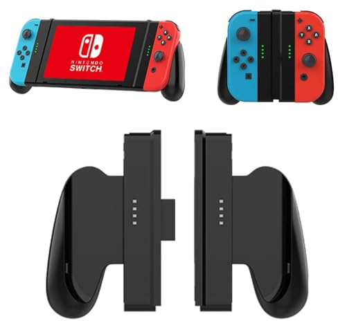 NBCP Joy-Con-Komfortgriff für Switch, Switch-Controller 2-in-1-Joy-Con-Griff Schutzhülle für Switch Joy-Con/OLED-Controller, einzigartiges abnehmbares Design für linke und rechte Joycon (Schwarz)