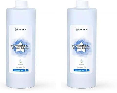 ECOVACS 1L solution de nettoyage pour aspirateurs robots Ecovacs DEEBOT N30/N20/X1/X2/X5/T10/T20/T30 series avec station OMNI All-in-One accessoire d'origine (Lot de 2)
