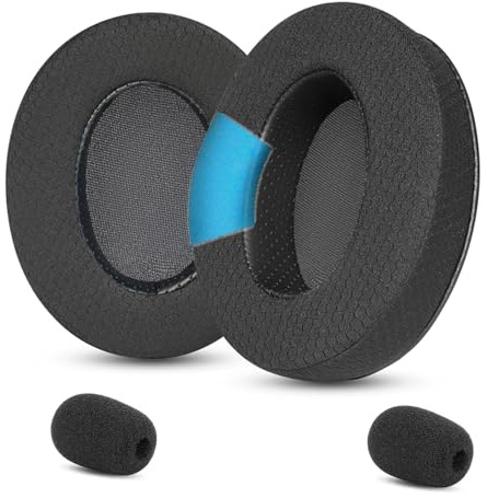YunYiYi Ersatz-Ohrpolster, kompatibel mit HyperX Cloud 1/2/3/Pro/Core/Alpha/Alpha S/Alpha Pro/Flight/Flight S/Stinger/Stinger S, CloudX Stinger/Stinger Core/Flight Headset, Schwarz