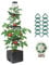 JQTOP Jardinière surélevée avec treillis, 147,3 cm avec treillis pour plantes grimpantes, légumes, fleurs de vigne, cage à tomates auto-arrosage pour jardin, terrasse, extérieur et intérieur (noir)