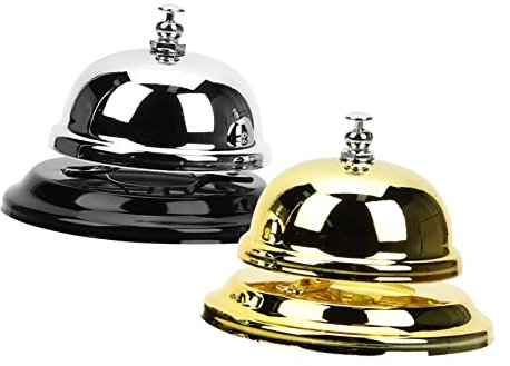 Happyyami 2stücke Teiliges Set Tischglocke Metall Für Restaurant Hotel Und Bar Serviceglocke Für Effektive Kundenhilfe Dekorativ Und Langlebig Für Und Partys