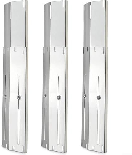 Lot de 3 plaques chauffantes en acier inoxydable réglables pour une large gamme de barbecues à gaz, Landmann, Charbroil