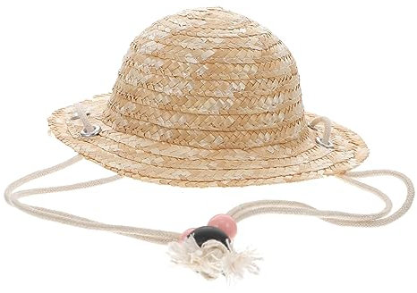 SOPOTUTU Mini Strohhut für Puppen und Haustiere Sommer Deko Accessoire für DIY Bastelprojekte und Fotografie Leichter Handgewebter Mini Sombrero für Rustikale