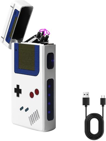 Elektrisches Feuerzeug, Wiederaufladbar USB Feuerzeug, Plasma-Flamme Lichtbogen Feuerzeugs, Flammenfeuerzeug mit Batterieanzeige für Kerzen, Räucherstäbchen, Küche, Campin, Geschenkidee