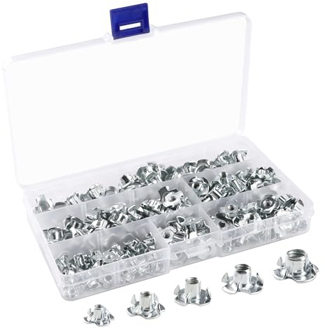 150 Stück Einschlagmuttern M3 M4 M5 M6 M8 | Einschlagmuttern, Schlagmuttern, für Holz, Bohlen, Möbel, Handwerker, Konstruktionen, Kletterwand, Schrauben Kits DIY