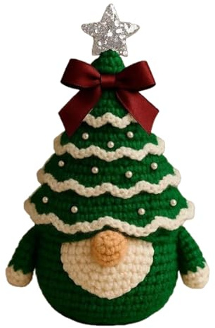 LearnLyrics Weihnachtswichtel Dekorationen – Handgewebte Gehäkelte Wichtel Figuren Für Zimmer, Festliche Heimdekoration Für Kaminsims, Etagiertes Tablett, Schreibtisch | Niedliche Weihnachtsfigure