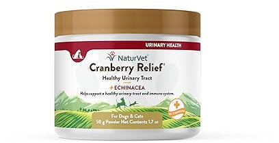 NaturVet Alivio DE ARÁNDANO Perros Gatos Remedio Infecciones Tracto Urinario 50g