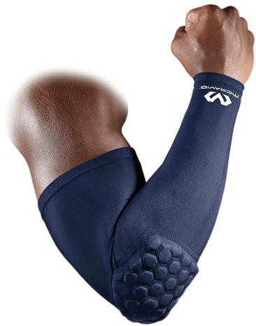 Mcdavid 6500 HexPad Power Shooter Arm Sleeve, One Each Fits either Arm (Navy Blue, Large)