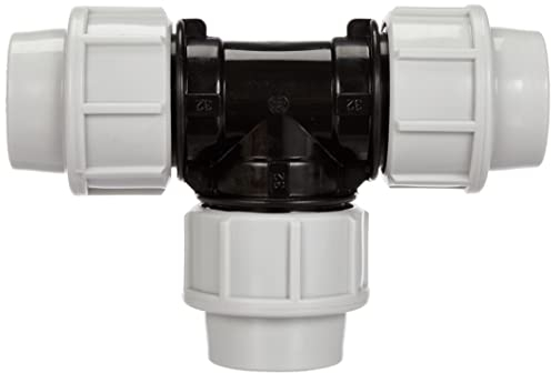 SOMATHERM FOR YOU, Raccord plastique Té égal pour tube PE Ø32 mm - Installation facile et rapide - Résistant jusqu'à 16 bars - Température max 80°C - Norme ACS - Idéal irrigation et arrosage