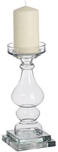 Hill Interiors Grand bougeoir en Verre fumé mélangé, 12 x 12 x 29 cm