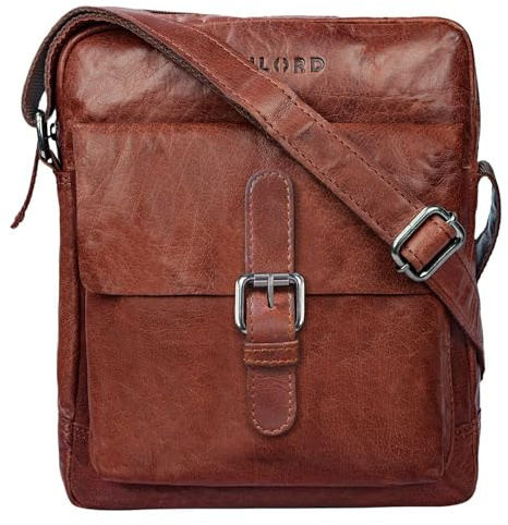 STILORD Luan Kleine Umhängetasche Leder Vintage für Männer und Frauen Messenger Bag mit 10.1 Zoll Tabletfach Cross Body Bag für DIN A5 aus echtem Leder Farbe:Brandy - braun