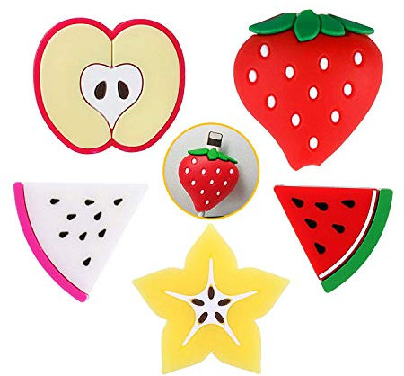 BuxiuGK 5 Pieces Silicone Fruit Cable Protection Cute Data Line Cable Protection Bites Prevents Breakage Cord Accessory,Colorful