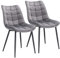 WOLTU Esszimmerstühle 2er Set, für Wohnzimmer Küche Esszimmer, Küchenstühle gepolstert mit Rückenlehne, Sitzfläche aus Samt, mit Metallbeinen, bis 150 kg belastbar, Hellgrau