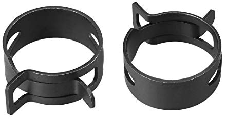 uxcell Steel Band Clamp 32mm Inner Dia Fit 34.5-36mm OD Hose Spring Band Type Action Fuel Line Silicone Tube Clip Clamp Black 5Pcs
