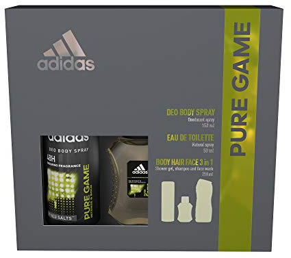 Adidas Fragrance Pure Game Gift Set included 150ml Body Spray, 250ml Shower Gel and 50ml EDT