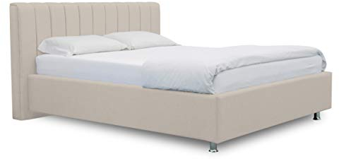 ES Design 08 Polsterbett Antony mit 5 Jahren Garantie, EIN hochwertiges Bett, Lattenrost und Stauraum (Beige, 180 x 200 cm)