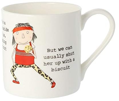 Rosie Made A Thing Runner Shut Her Up with Biscuit Bone China Mug Gift Idea Her QRH22