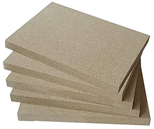 Vermiculite Platten 500x300mm 40mm stark 5 Platten Feuerraum Auskleidung Schamotteersatz Ofen